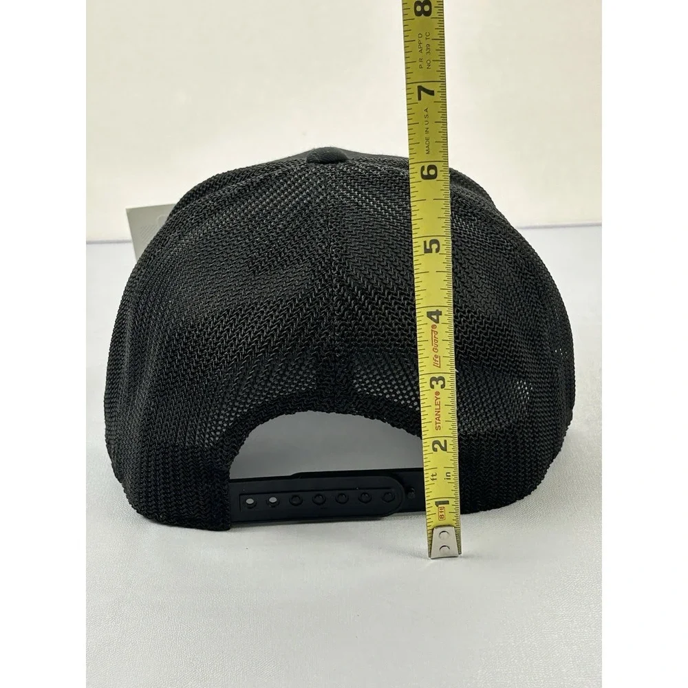 Mustang Survival Hat Black Yupoong 110 Flexfit Tech Trucker Snapback Cap NWT